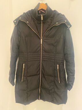 Tommy Hilfiger Down Winter Jacket With Hood Black Size Medium